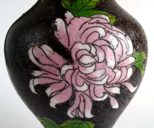 Антикварна колекційна ваза клуазоне Cloisonne мідь XIX століття Недорого