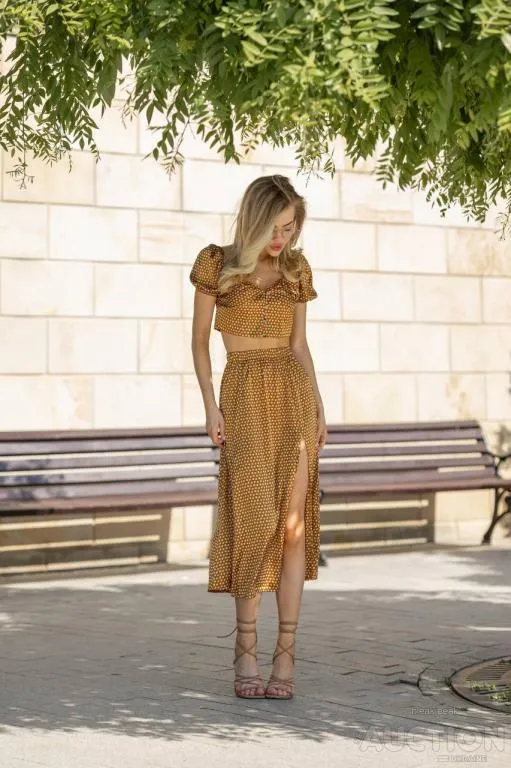 Жіночий костюм двійка Aisha колір золотоS 4869 Ціна