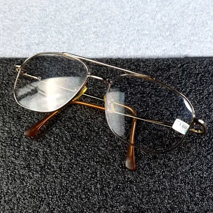 фото, Металеві окуляри з корекцією +1.00, класичний ретро-дизайн