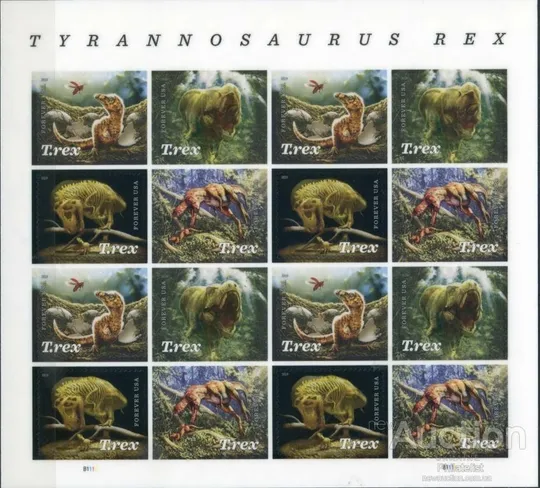 США - Динозавр-Тиранозавр-2019. Чистый полный красивый комплект-М/Лист-3-D...MNH. Ціна