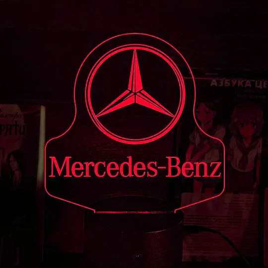 Акриловий світильник-нічник Mercedes-Benz червоний tty-n000514 Ціна