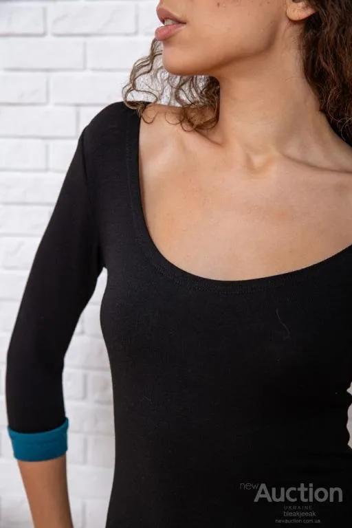 Мини-платье с рукавом 3/4, черно-зеленого цвета, 167R154 Де купити