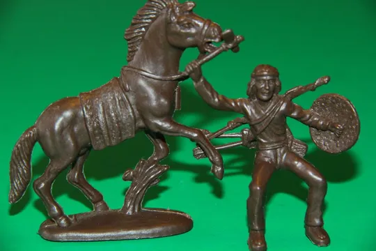 ІНДІАНЕЦЬ АПАЧ НА КОНІ з набору №1203 индеец ATLANTIC 60мм З аукціону