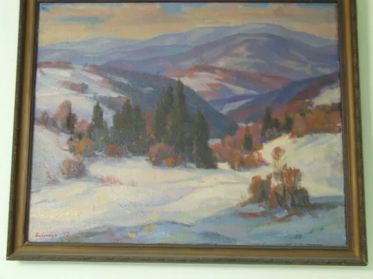 Закарпатская шк.Торбич А. ( 1933-2010 г) х.м. разм. 80 х 60 см. 1980 год школа Эрдели и  Много  другого. Інтернет-аукціон