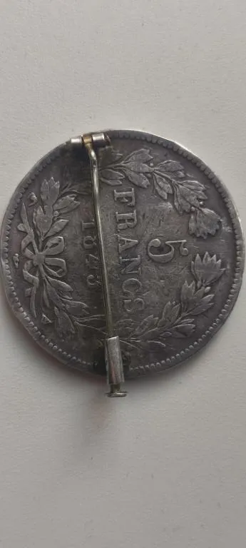 1843 год брошь монета роялиста сторонника Луи Филиппа,серебро, ручная ювелирная работа, kl957 Де купити