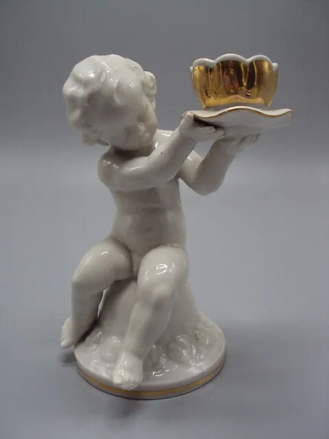 Подсвечник фигура фарфор Германия Metzler with ortloff 1940 мальчик путти ребенок 14,5 см №15457 Ціна