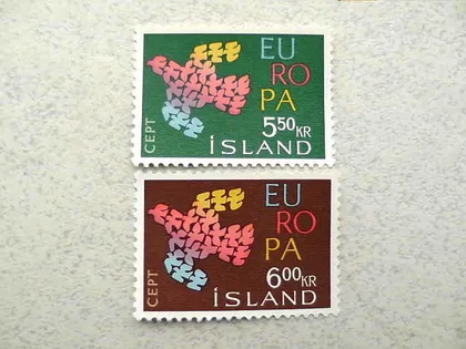 фото, Серія поштових марок Ісландія " Європа СЕРТ " 1961 рік **