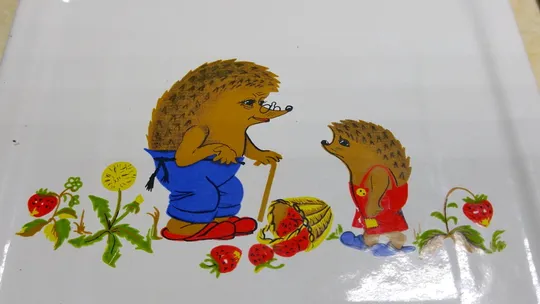 Лоток контейнер емалірований дитячий посуд Їжачки старий радянський Вживане #2 Характеристики