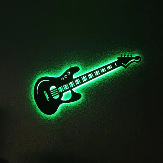 Панно декоративна картина на стіну Гітара LED підсвітка 250х742 acr-p000106 Де купити