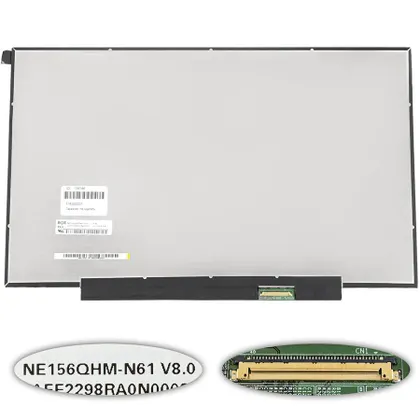 фото, Матрица 15.6" NE156QHM-N61 (2560*1440, 40pin(eDP, IPS, 300cd/m2, 100% sRGB), LED, SLIM(без планок и ушек), матовая, разъем справа