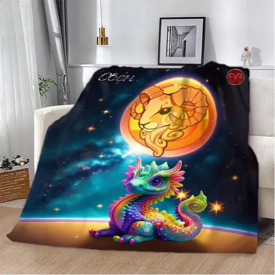 Плед 3D авторский со знаком зодиака на 2024 год Овен 2760_B 12876 135х160 см Ціна