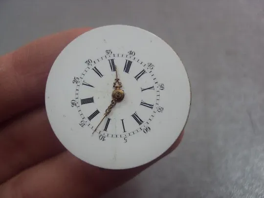 циферблат фарфор и механизм к карманным часам, диаметр 2,8 см №3031 З аукціону