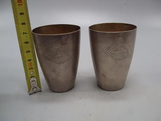 Рюмка стопка серебро 875 проба рюмки стопки вес 107,12 г высота 7,1см, диаметр 5,2см лот 2 шт №14301 З аукціону