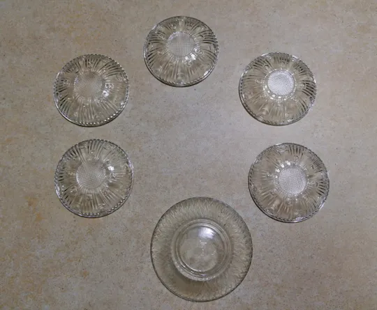 Розетки блюдця старе радянськіе скло набор 5+1 Вживане Де купити