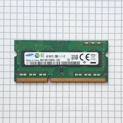 фото, Модуль пам'яті Samsung 4GB 1Rx8 PC3-12800S (DDR3) M471B5173BH0-CK0 для ноутбука