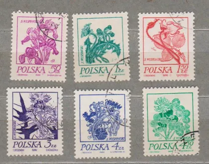 фото, ЦВЕТЫ - ФЛОРА = 1974 г. = ПОЛЬША = гаш. #