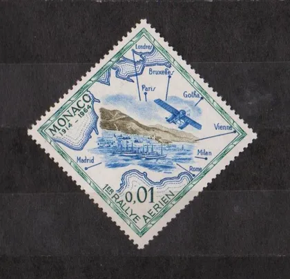 фото, САМОЛЕТ - КОРАБЛИ - КАРТА = МОНАКО = 1964 г. = негаш.