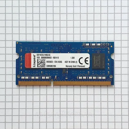 фото, Модуль пам'яті Kingston 4GB DDR3L CBD16D3LS1KBG/4G 9905603-E04.A00G 1600MHz для ноутбука