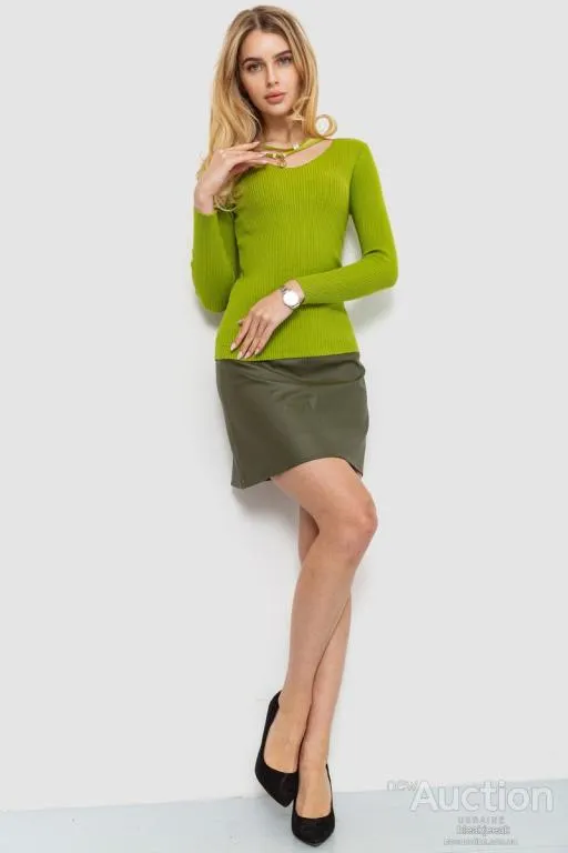 Купити Кофта женская в рубчик, цвет оливковый, 204R037