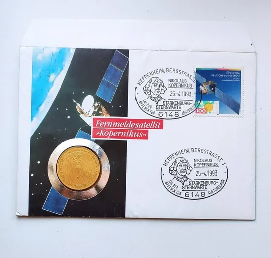 5 марок 1973 года серебро Николай Коперник монета запечатана в конверте gn656. З аукціону