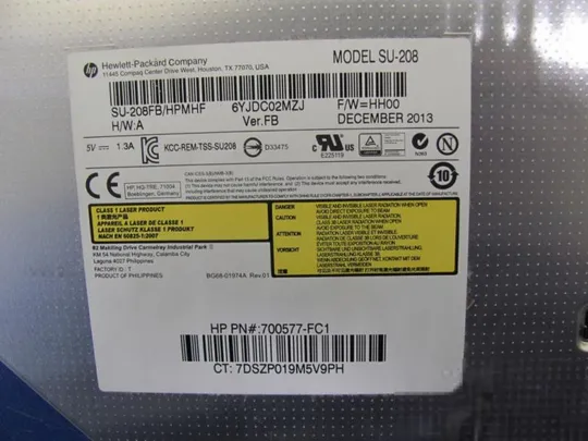 №118-16 DVD-привод 750636-001 SU-208 для Hp COMPAQ 15 15-H023SG оригінал Інтернет-аукціон