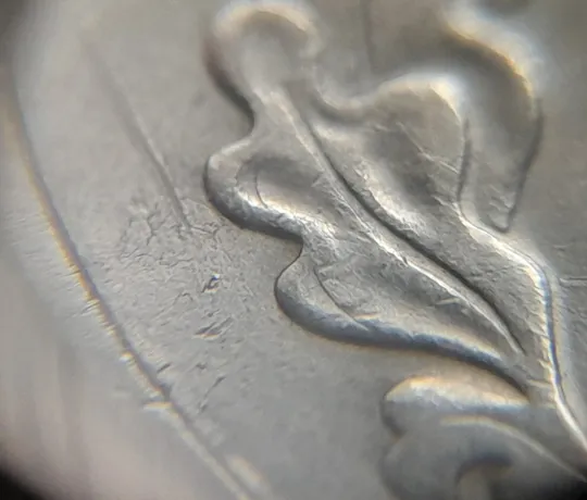 Купити (6119) 25 копійок 1994 1БВм різновид розколів на лівому нижньому листі на аверсі (25 копеек 1994 1БВм брак)