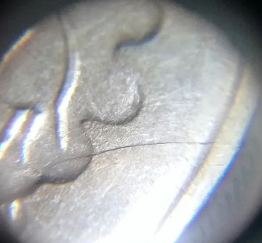 (1381) 5 копійок 1992 тріщина в металі монети на аверсі зліва + засмічення на "5" номіналу на реверсі (5 копеек 1992 брак) Торговий майданчик