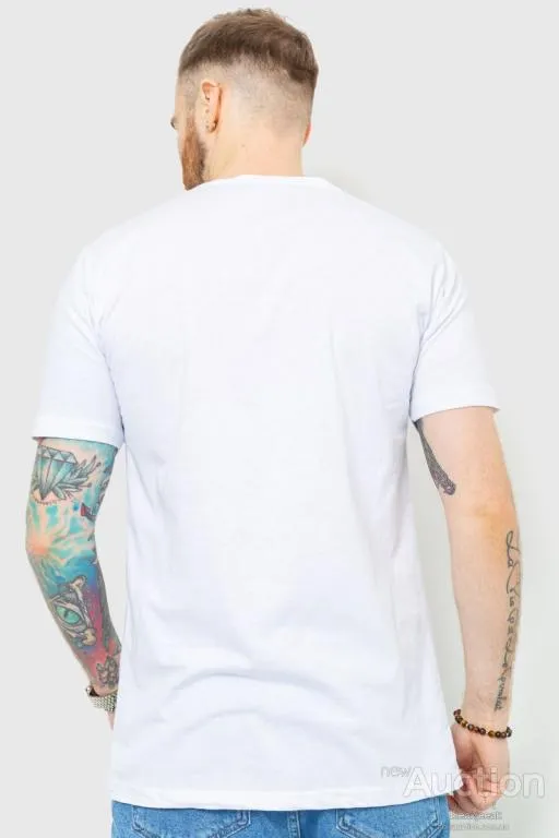 Футболка мужская с принтом, цвет белый, 180R159 Продаж