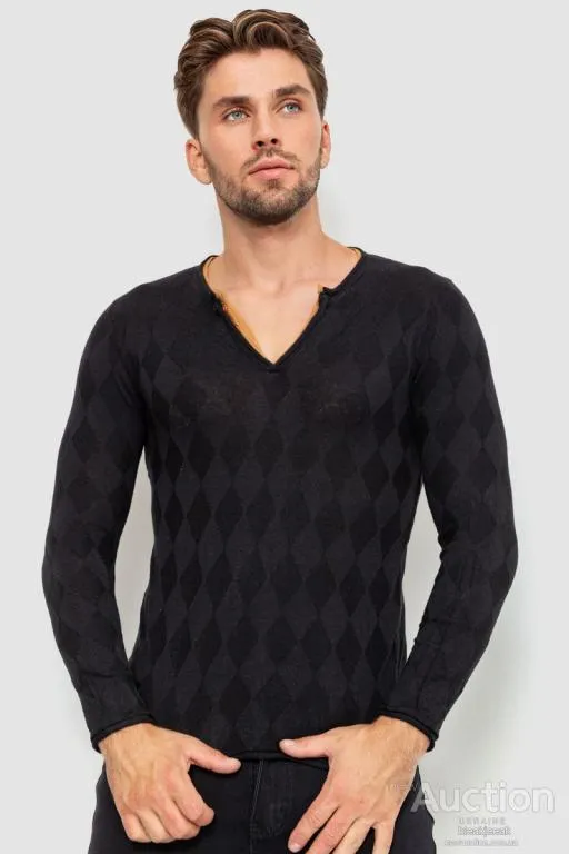 Свитер мужской, цвет черный, 235R2010 Ціна
