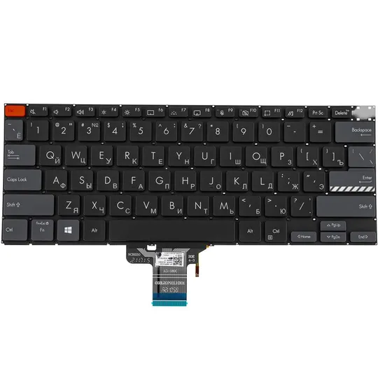 Купити Клавіатура для ноутбука ASUS (X3400, X7400 series), rus, black, без кадру, підсвічування клавіш (Red Esc)