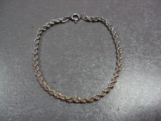 Браслет плетение двойное ролло гарибальди серебро 925 проба украина вес 4,33 г длина 16,5 см №10570 Ціна