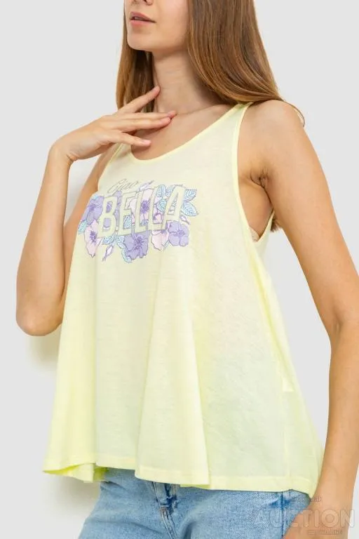 Майка женская с цветоным принтом, цвет желтый, 244R254 З аукціону