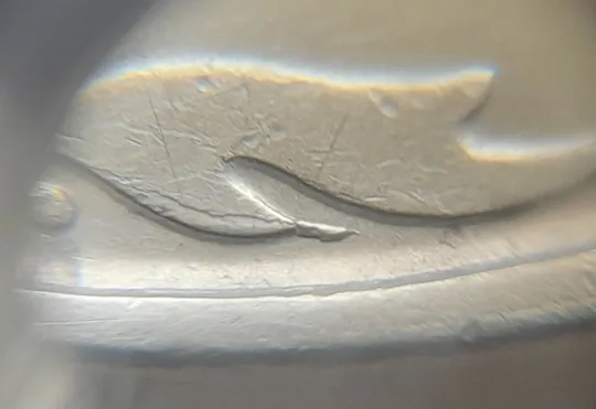 (7379) 50 копійок 1992 1АГм брак XXXL (викрошка на реверсі) + розкол (50 копеек 1992 1АГм трапеція трапеция) Ціна