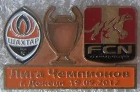Футбол значок - ФК Шахтер Донецк  - Нордшелланд Дания ЛЧ 2012-13 Ціна