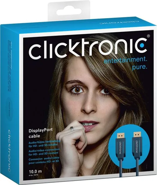 Кабель монітора-сигнальний DisplayPort M/M 10.0m ClickTronic (75.07.0715) Casual 4K@60Hz D=6.0mm 11 Де купити