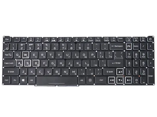 Клавиатура для ACER Nitro 5 AN515-43, AN515-54, AN515-55, AN517-51, AN517-52 (RU Black без рамки с З аукціону