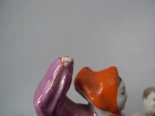 Фигура фарфор Дулево танцоры с гармошкой перепляс гармонист и девушка 11,7 см под реставрацию №13920 Недорого