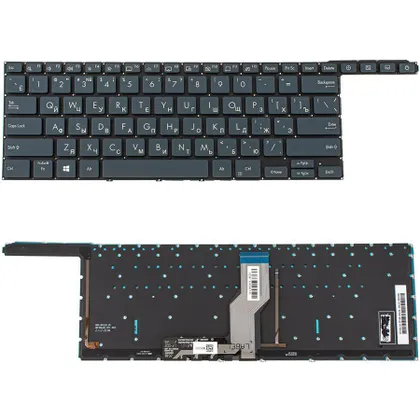 фото, Клавіатура для ноутбука ASUS (UX582 series), rus, black, без кадру, підсвічування клавіш