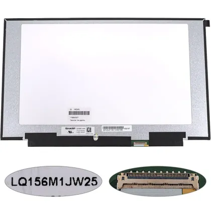 фото, Матриця 15.6" LQ156M1JW25 (1920*1080, 40pin(eDP, IPS, 300HZ), LED, SLIM(без планок та вушок), матова, роз'єм праворуч внизу) для