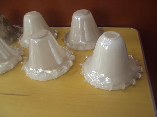 Плафон польский, плафоны белые Польша стекло большие лот 6 шт 14,5 см высота №3257 Недорого