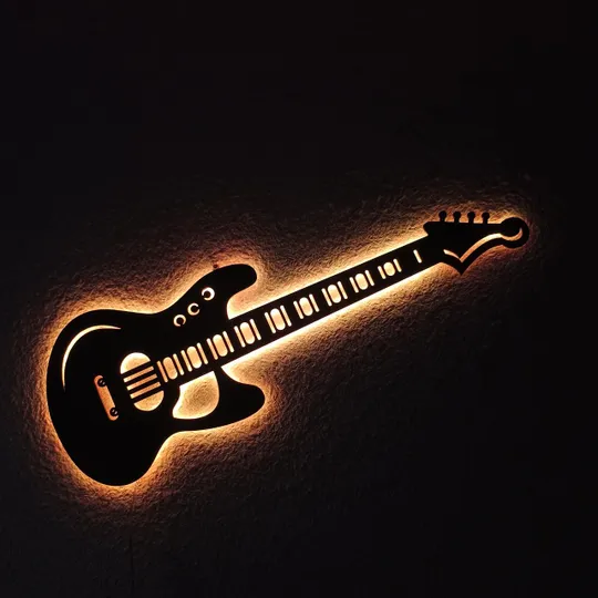 Панно декоративне картина на стіну Гітара LED-SMART 16 кольорів пульт 250х742 acr-p000107 в Україні