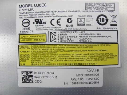 №21-6 DVD-привод UJ8E0 ADAA1-B KO00807014 для ACER Aspire V3-772G оригінал Де купити