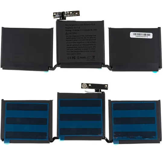 Батарея для ноутбука Apple A1713 (A1708 MacBook Pro 13'' Late 2016 - Mid 2017) 11.4V 58Wh 5100mAh Black Ціна
