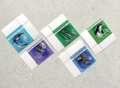 фото, Серія поштових марок СССР " Фауна Чорного моря " 1991 рік **