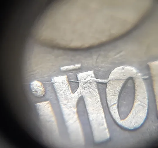 Купити (7133) 25 копійок 1992 3БАм різновид розколів в слові "КОПІЙОК" на реверсі (25 копеек 1992 3БАм брак)