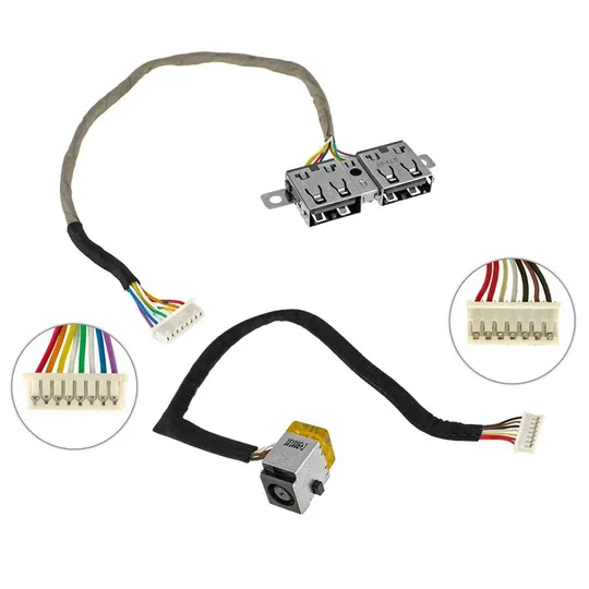 Б.У.Роз&#039;єм живлення, роз&#039;єм USB для ноутбука HP (ProBook: 4520s, 4525s, 4720s) з кабелем 599807-001 Ціна