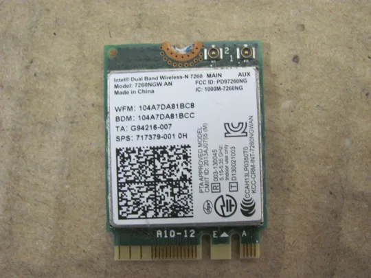 номер0294-15 Wi-Fi модуль двухдиапазонный Intel Dual Band Wireless-N 7260NGW AN 717379-001 7J1570 для HP Zbook 15 G1 G2 17 G1 G2 оригінал Ціна