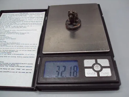 Фигура миниатюра статуэтка собака Чао-чао собачка щенок серебро 925 проба вес 32,18 на подставке №13 З аукціону