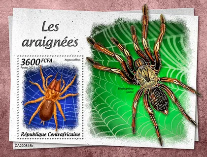 фото, ЦАР-Пауки-2022. Чистый полный красивый комплект. MNH.