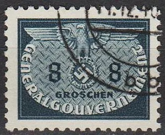 фото, 1940 - Рейх - GG - Службова 8 Мі.17  _1,80 €